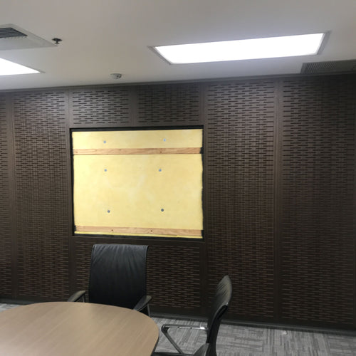 Slotted Acoustic Wood Panels for Walls and Ceilings Example
